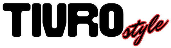 Black and red 'TIURO style' text on a green background